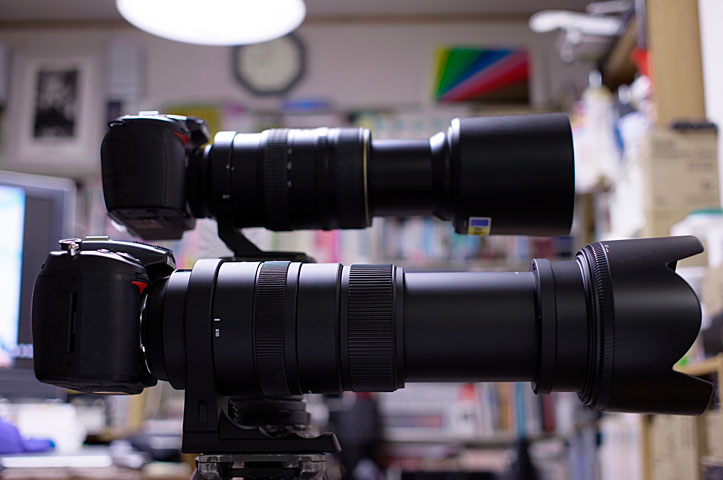 SIGMA 50-500mmF4.5-6.3（手前）とNikkor80-400mmF4.5-5.6