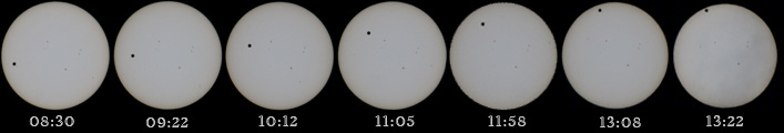 太陽表面の金星通過