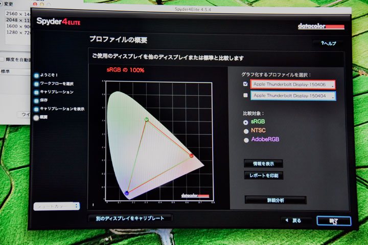モニターキャリブレーション結果