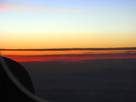 機窓からの夕焼け 機窓からの夕焼け
