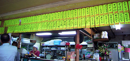 食堂のメニュー