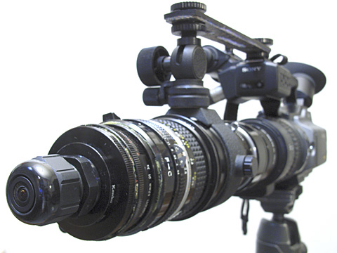 ビデオ用正像虫の眼レンズ改